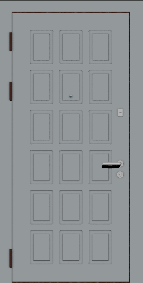 Входная железная дверь МДФ Эмаль 7040 серая